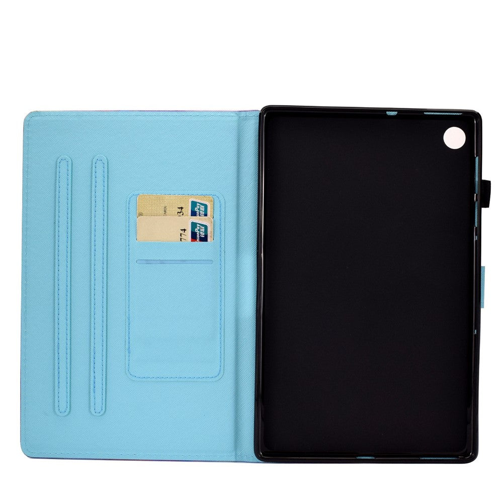 For Lenovo Tab M10 Plus (3rd Gen) / Xiaoxin Pad 2022 10.6 inch PU Leather Smart Auto Wake / Sleep Cover A3 Pattern Printing Stand Card Slots Protective Tablet Case with Pencil Holder