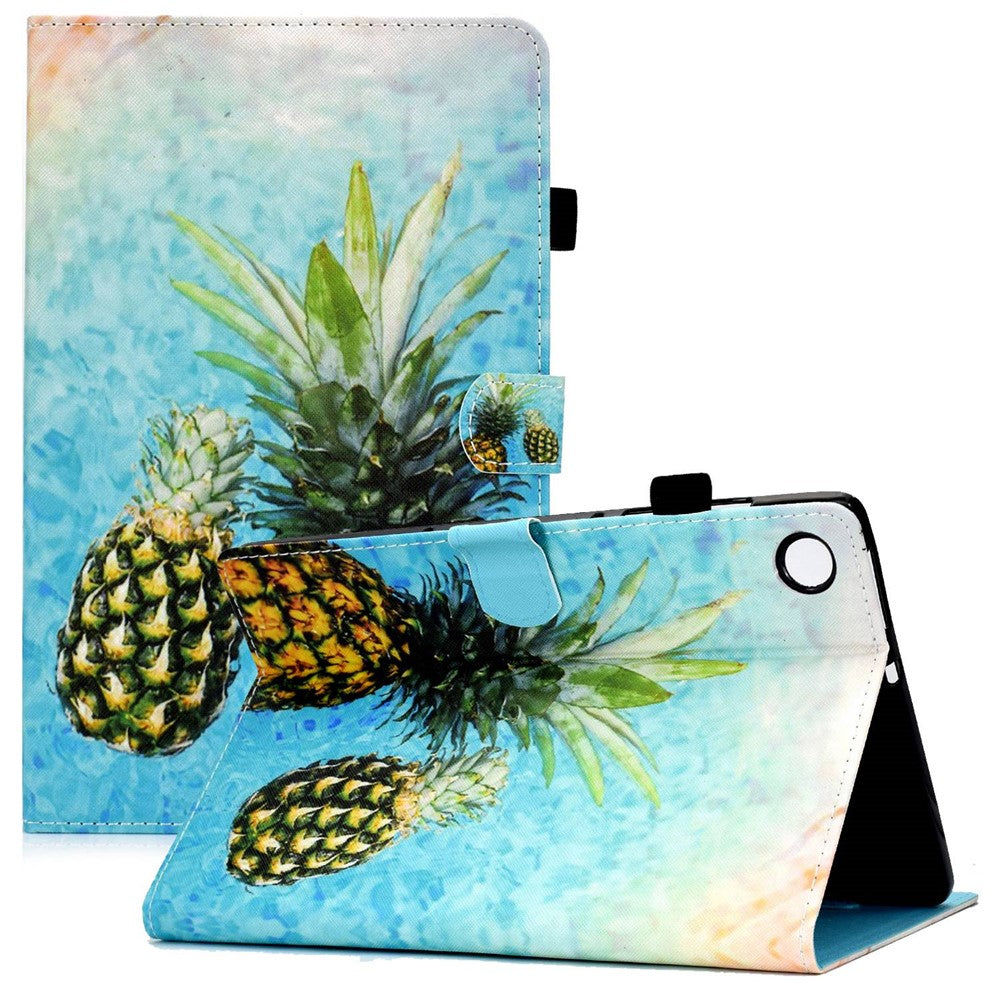 For Lenovo Tab M10 Plus (3rd Gen) / Xiaoxin Pad 2022 10.6 inch PU Leather Smart Auto Wake / Sleep Cover A3 Pattern Printing Stand Card Slots Protective Tablet Case with Pencil Holder