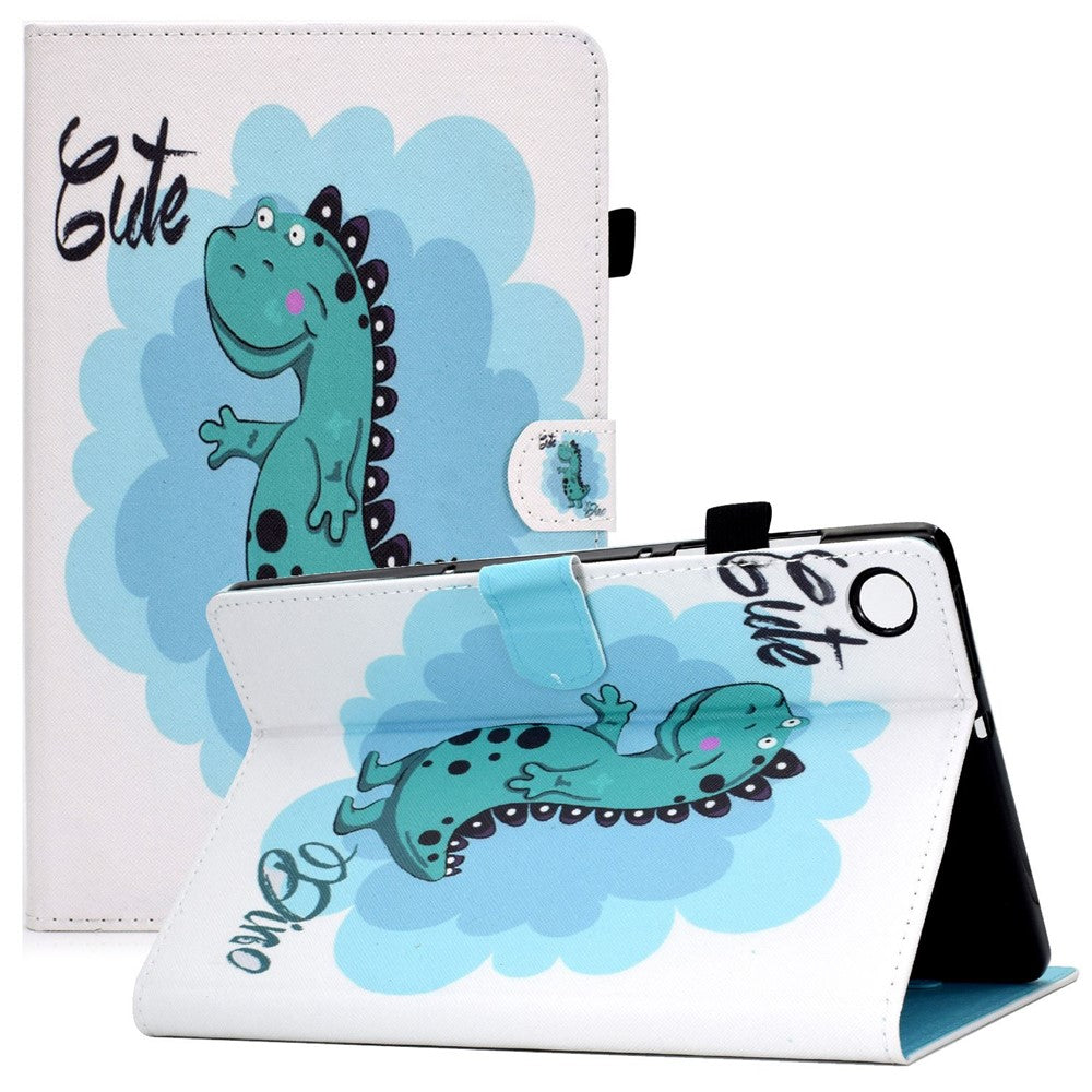 For Lenovo Tab M10 Plus (3rd Gen) / Xiaoxin Pad 2022 10.6 inch PU Leather Smart Auto Wake / Sleep Cover A3 Pattern Printing Stand Card Slots Protective Tablet Case with Pencil Holder