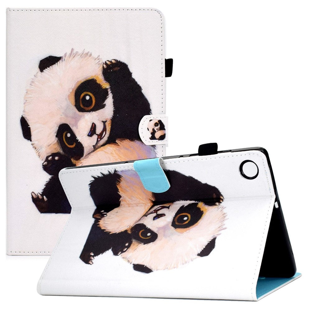 For Lenovo Tab M10 Plus (3rd Gen) / Xiaoxin Pad 2022 10.6 inch PU Leather Smart Auto Wake / Sleep Cover A3 Pattern Printing Stand Card Slots Protective Tablet Case with Pencil Holder