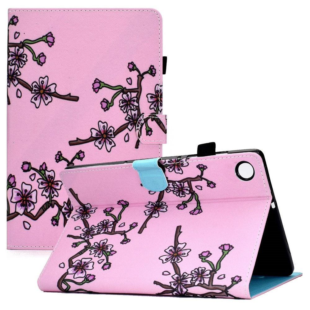 For Lenovo Tab M10 Plus (3rd Gen) / Xiaoxin Pad 2022 10.6 inch PU Leather Smart Auto Wake / Sleep Cover A3 Pattern Printing Stand Card Slots Protective Tablet Case with Pencil Holder