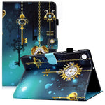 For Lenovo Tab M10 Plus (3rd Gen) / Xiaoxin Pad 2022 10.6 inch PU Leather Smart Auto Wake / Sleep Cover A3 Pattern Printing Stand Card Slots Protective Tablet Case with Pencil Holder