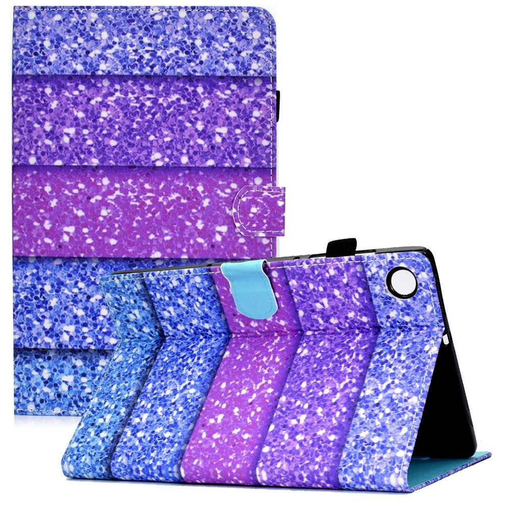 For Lenovo Tab M10 Plus (3rd Gen) / Xiaoxin Pad 2022 10.6 inch PU Leather Smart Auto Wake / Sleep Cover A3 Pattern Printing Stand Card Slots Protective Tablet Case with Pencil Holder