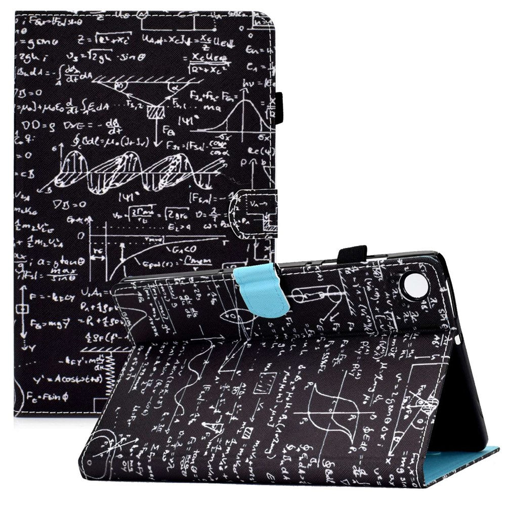 For Lenovo Tab M10 Plus (3rd Gen) / Xiaoxin Pad 2022 10.6 inch PU Leather Smart Auto Wake / Sleep Cover A3 Pattern Printing Stand Card Slots Protective Tablet Case with Pencil Holder