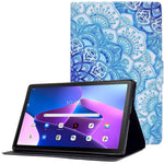 Surfplatta i PU-läder för Lenovo Tab M10 (Gen 3) TB-328FU / TB-328XU, mönstertryckt korthållare, stötsäkert fodral med justerbart stativ