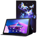 Surfplatta i PU-läder för Lenovo Tab M10 (Gen 3) TB-328FU / TB-328XU, mönstertryckt korthållare, stötsäkert fodral med justerbart stativ