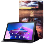 Surfplatta i PU-läder för Lenovo Tab M10 (Gen 3) TB-328FU / TB-328XU, mönstertryckt korthållare, stötsäkert fodral med justerbart stativ