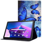 Surfplatta i PU-läder för Lenovo Tab M10 (Gen 3) TB-328FU / TB-328XU, mönstertryckt korthållare, stötsäkert fodral med justerbart stativ