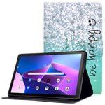 Surfplatta i PU-läder för Lenovo Tab M10 (Gen 3) TB-328FU / TB-328XU, mönstertryckt korthållare, stötsäkert fodral med justerbart stativ