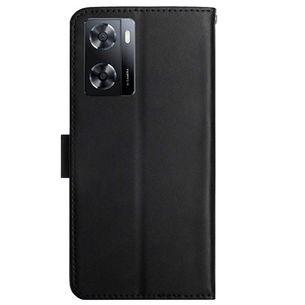 HT02 mobilskal för Oppo A57 4G / A57s 4G / A57 (2022) 5G / A77 5G / 4G / Realme Narzo 50 5G, Stötsäkert Nappatextur Äkta Läder mobilskal Plånboksfodral