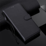 For Xiaomi Redmi Note 6 Pro Case Solid Color Leather Mobile Cover Wallet Stand with Strap