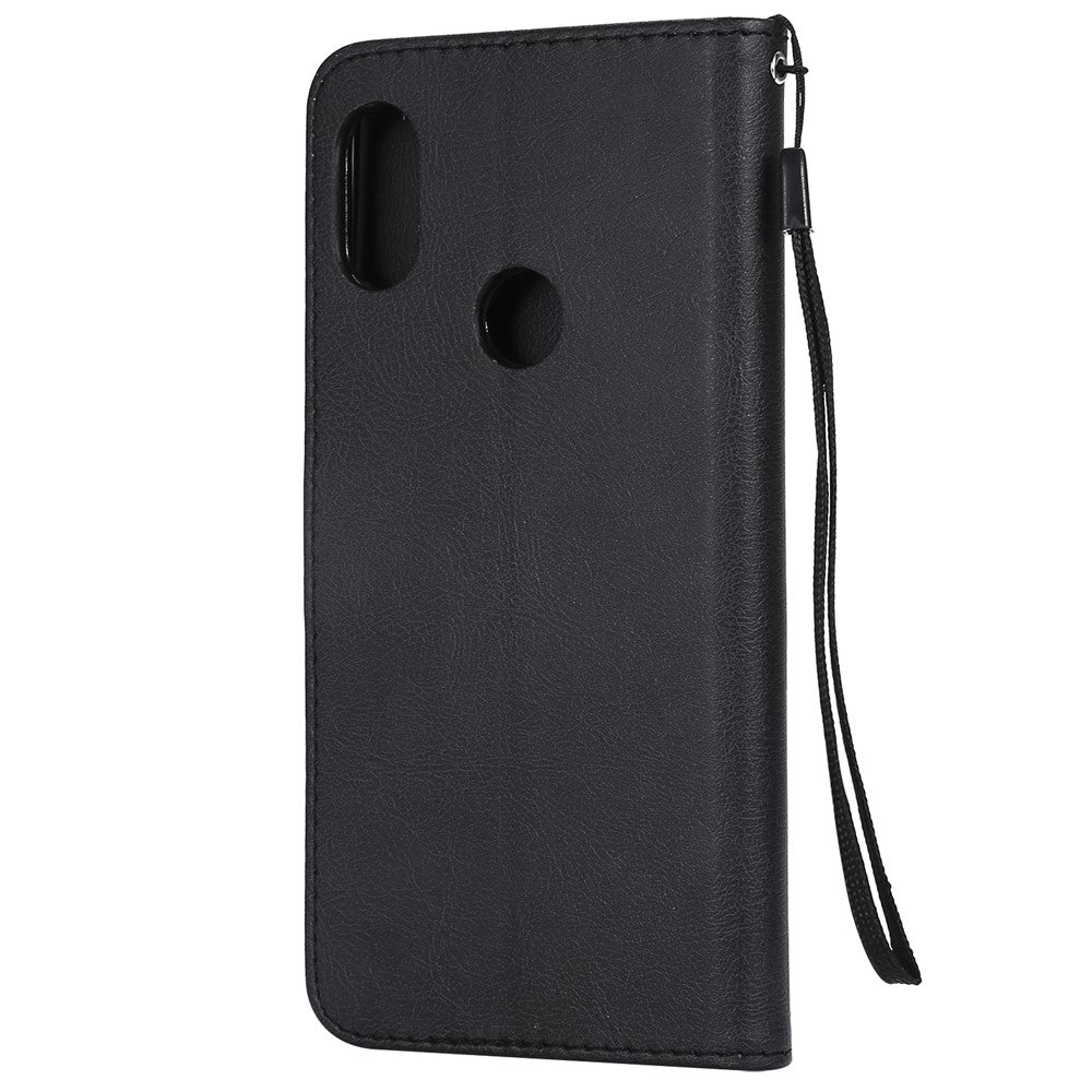 For Xiaomi Redmi Note 6 Pro Case Solid Color Leather Mobile Cover Wallet Stand with Strap