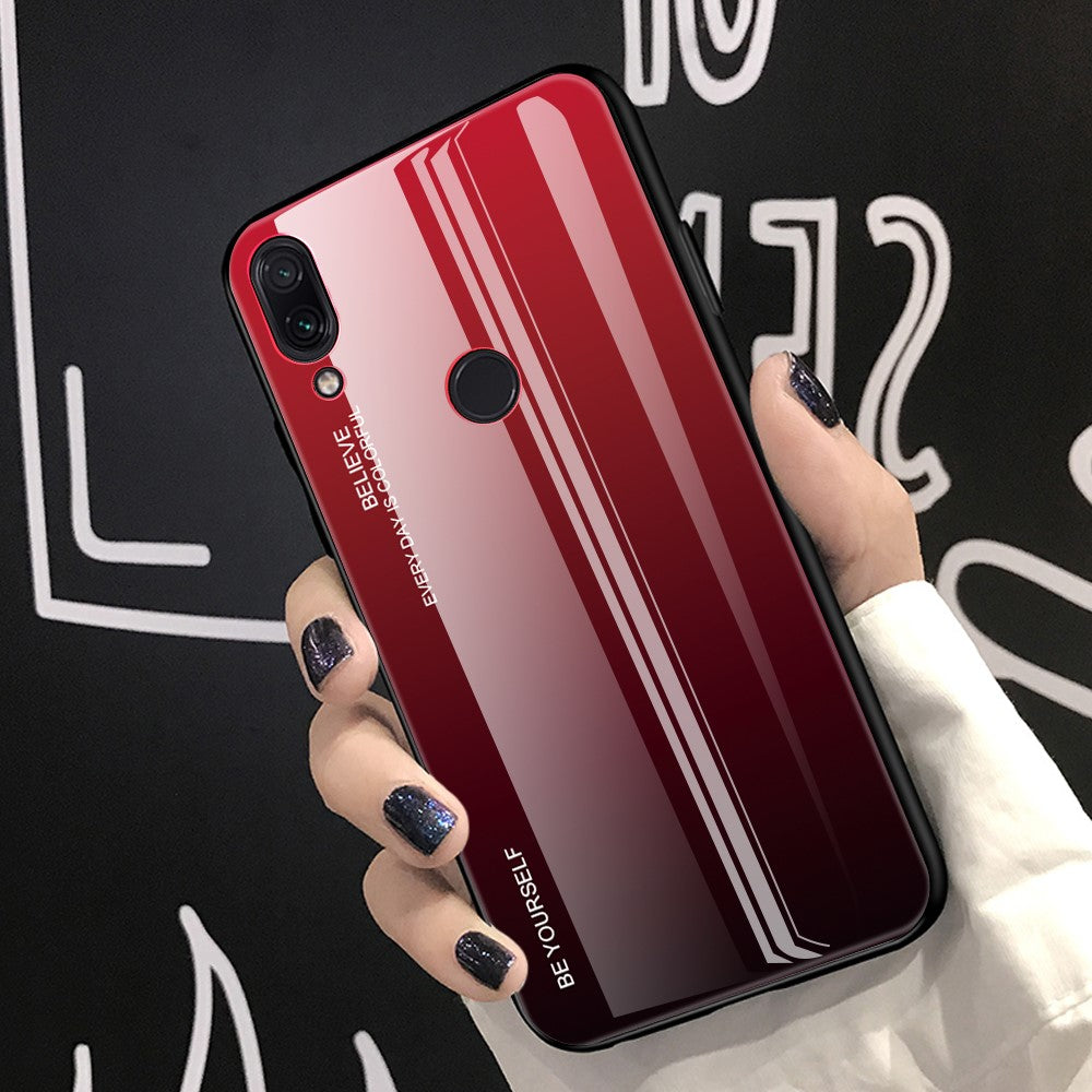 Scratch Resistant Gradient Glass TPU + PC Phone Case for Xiaomi Redmi Note 7S / Note 7