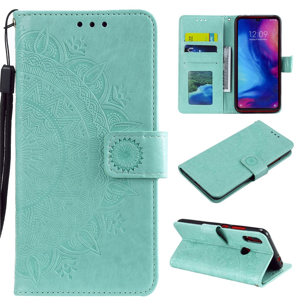 Imprint Mandala Pattern Wallet Stand Leather Flip Case for Xiaomi Redmi Note 7S / Note 7 / Note 7 Pro (India)