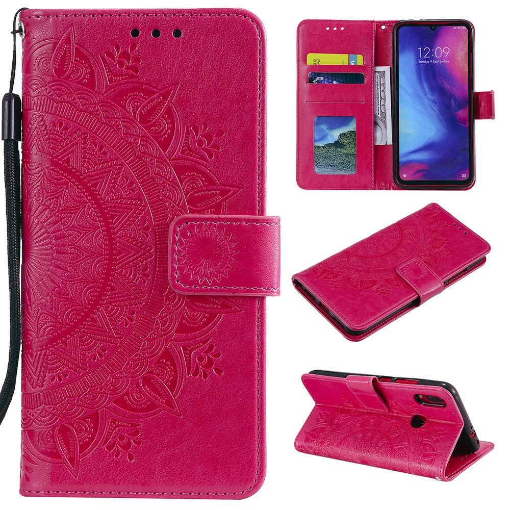 Imprint Mandala Pattern Wallet Stand Leather Flip Case for Xiaomi Redmi Note 7S / Note 7 / Note 7 Pro (India)