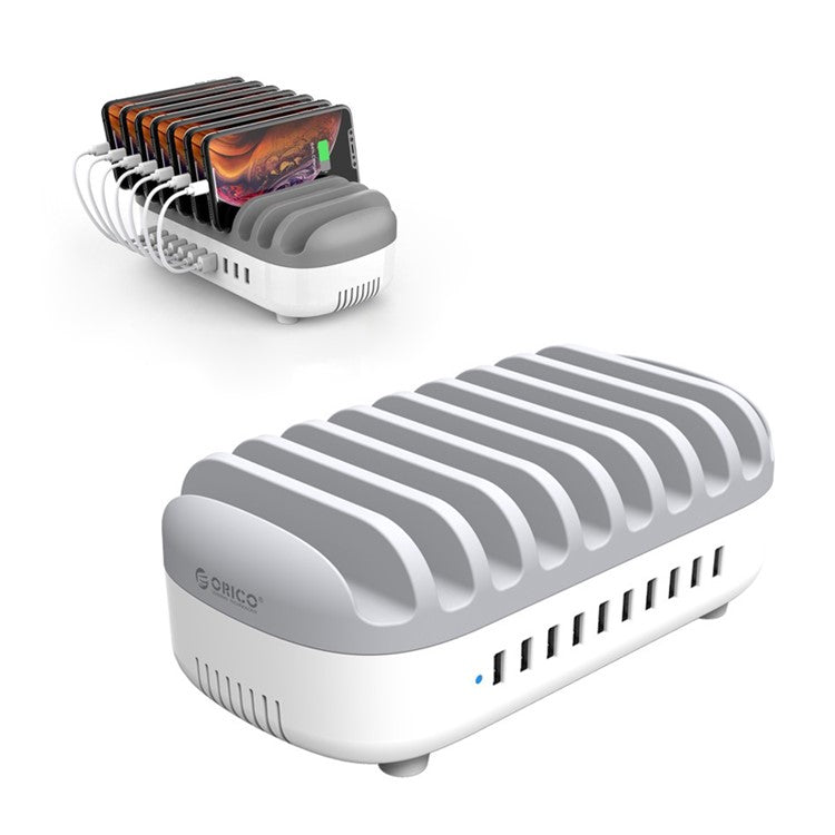 ORICO 120W 10-ports USB-bordladerdock til iPhone Samsung Tablet (CE, RoHS, CCC)