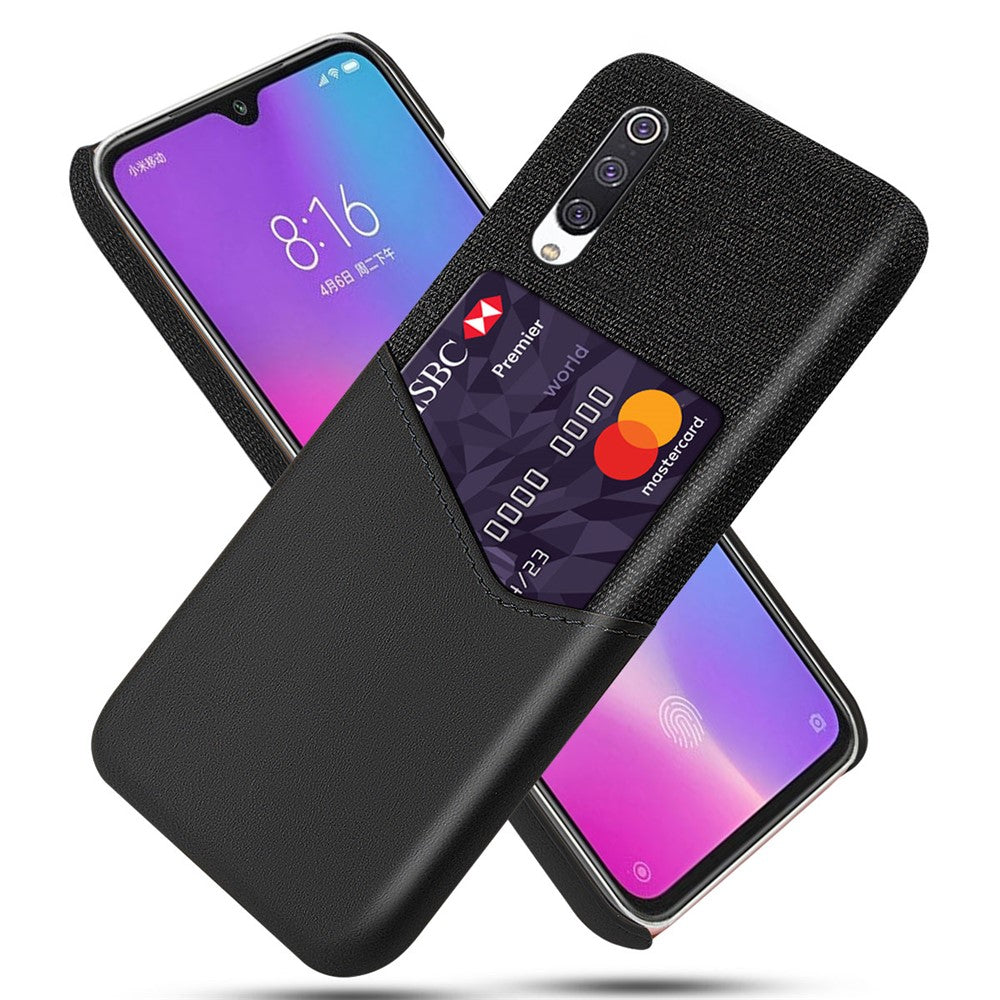 PC + PU + Tyg Hybrid mobil Baksida med Kortplats Xiaomi Mi CC9 / Mi CC9 Meitu Edition / Mi 9 Lite / Mi 9 Lite