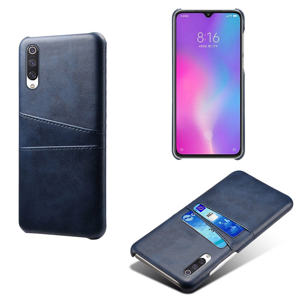 Double Card Slots PU Leather Coated PC Case Xiaomi Mi CC9 / Mi CC9 Meitu Edition /  Mi 9 Lite