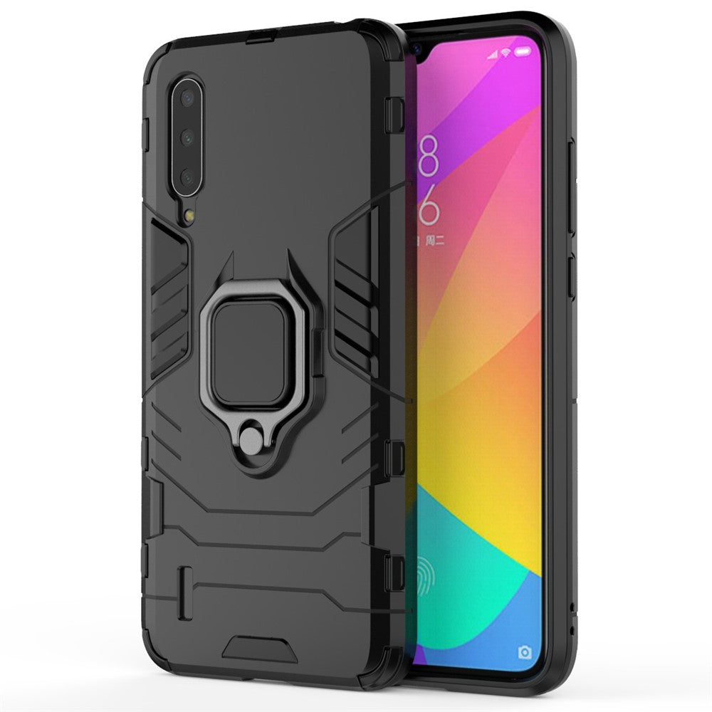 Cool Guard Ring Holder Kickstand Plastic TPU Combo Case for Xiaomi Mi 9 Lite/ Mi CC9/ Mi CC9 Meitu Edition