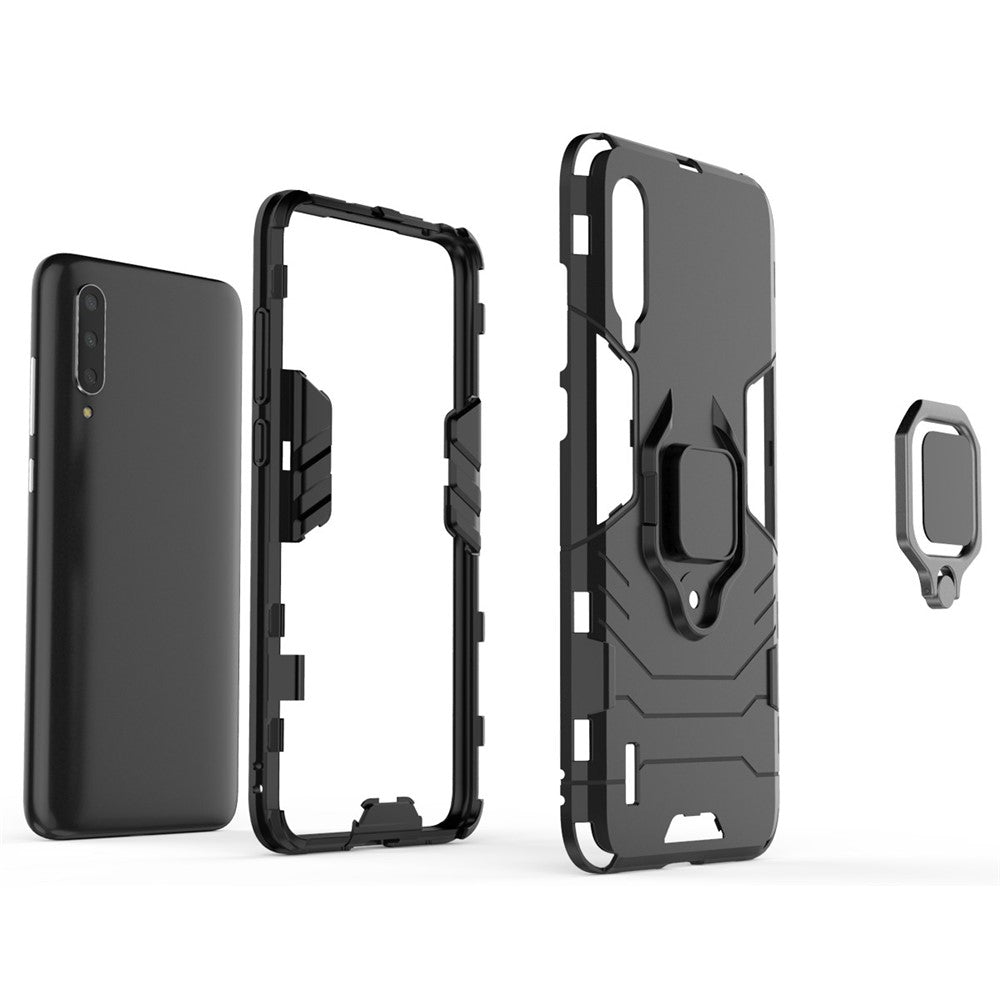 Cool Guard Ring Holder Kickstand Plastic TPU Combo Case for Xiaomi Mi 9 Lite/ Mi CC9/ Mi CC9 Meitu Edition