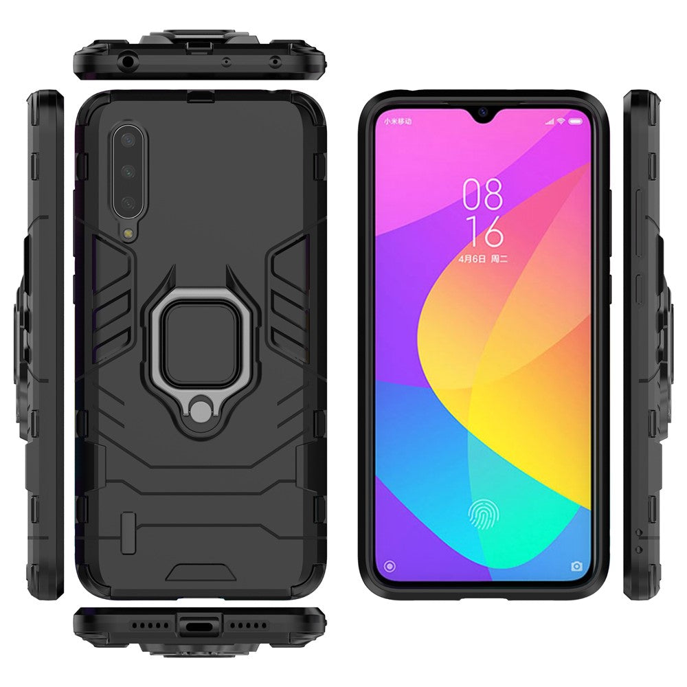 Cool Guard Ring Holder Kickstand Plastic TPU Combo Case for Xiaomi Mi 9 Lite/ Mi CC9/ Mi CC9 Meitu Edition