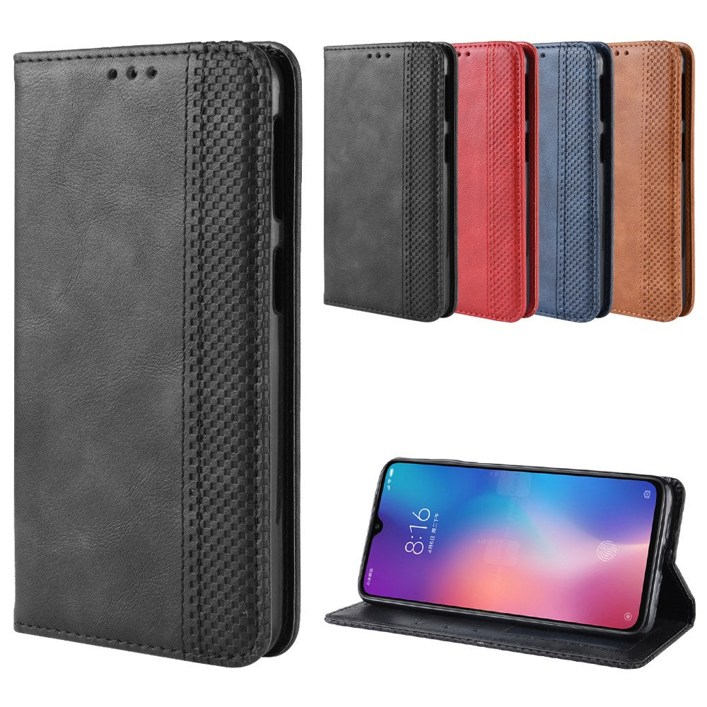 Vintage Style PU Leather Wallet Stand Phone Case for Xiaomi Mi CC9 / Mi CC9 Meitu Edition/ Mi 9 Lite