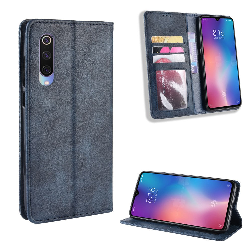 Vintage Style PU Leather Wallet Stand Phone Case for Xiaomi Mi CC9 / Mi CC9 Meitu Edition/ Mi 9 Lite
