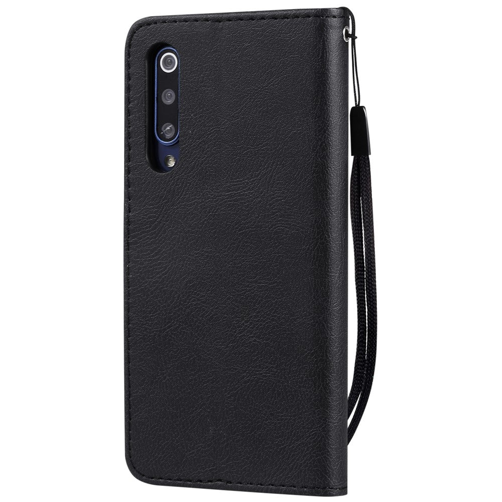For Xiaomi Mi 9 SE Case Solid Color Leather Mobile Cover Wallet Stand with Strap