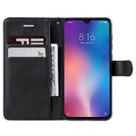 For Xiaomi Mi 9 SE Case Solid Color Leather Mobile Cover Wallet Stand with Strap