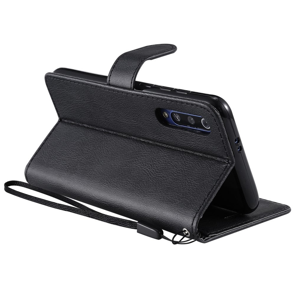 For Xiaomi Mi 9 SE Case Solid Color Leather Mobile Cover Wallet Stand with Strap