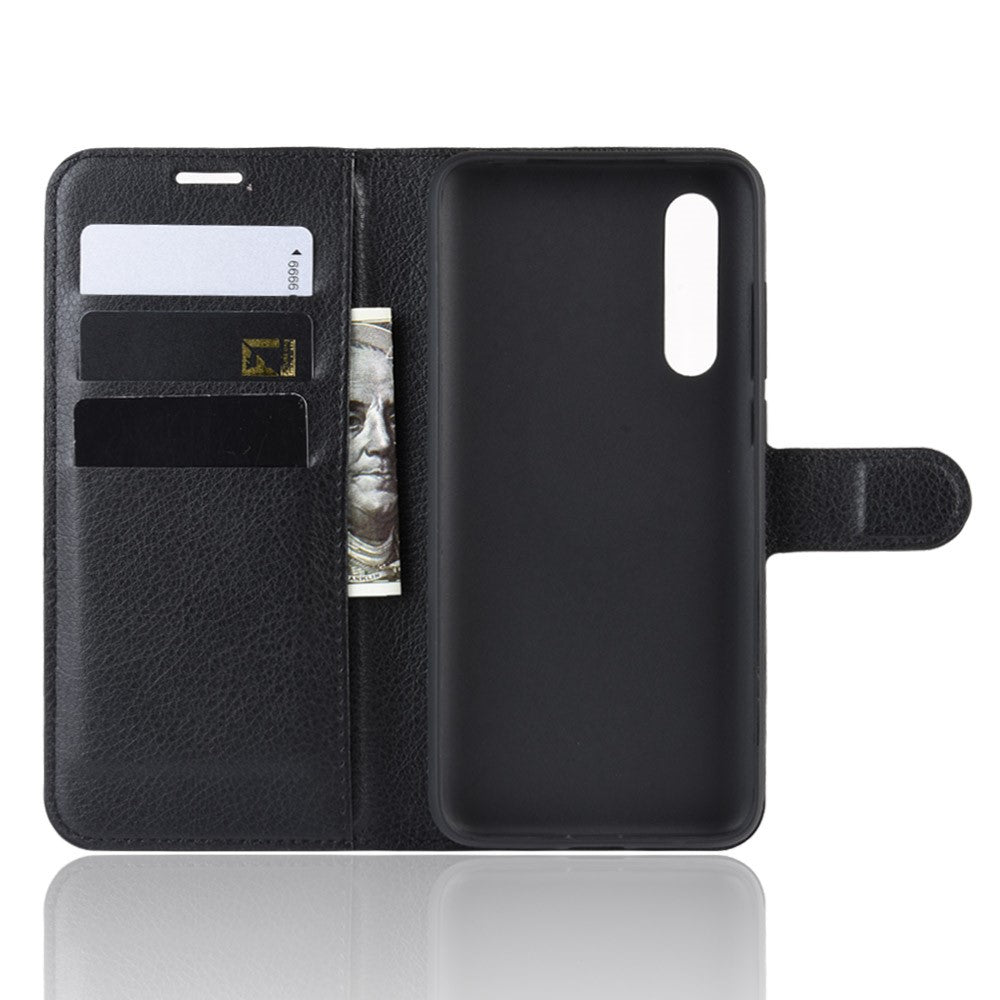 Litchi Skin Leather Wallet Stand Cell Phone Case for Xiaomi Mi CC9e / Mi A3
