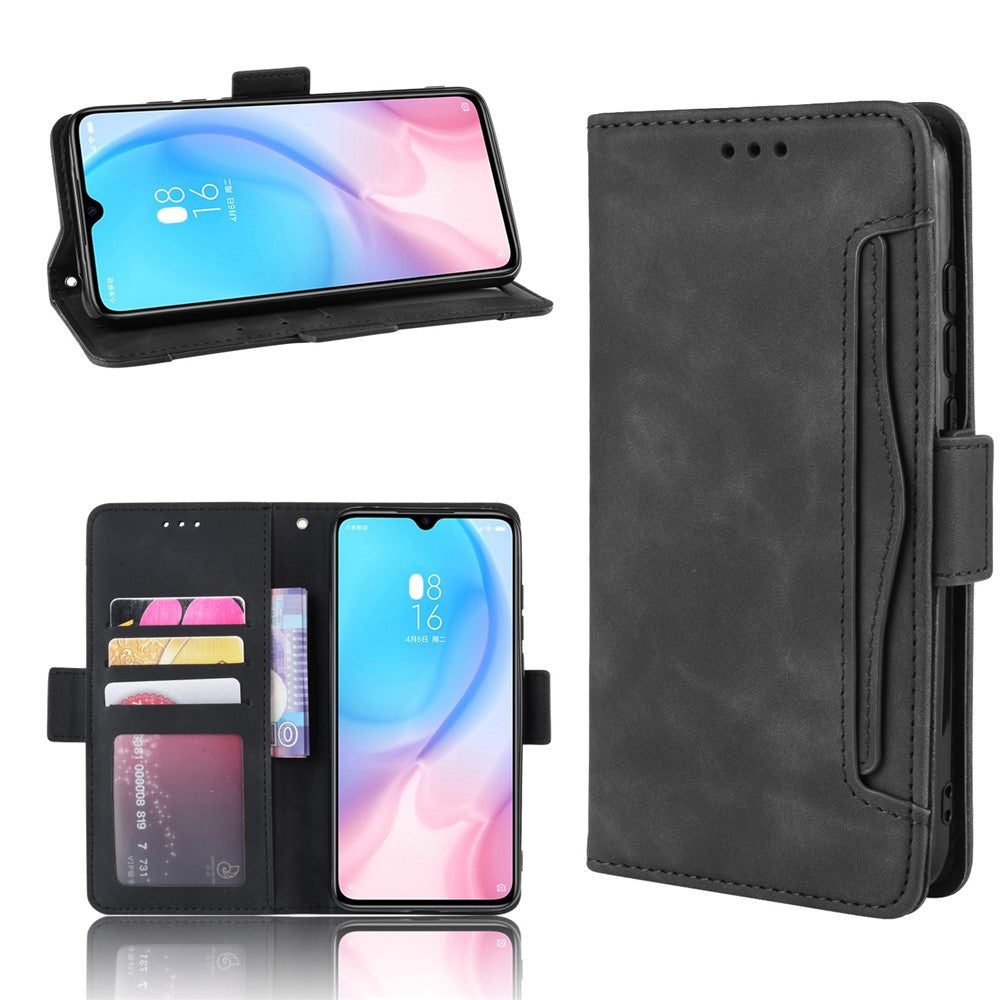 Leather Wallet Stand Cell Covering Case with Multiple Card Slots for Xiaomi Mi 9 Lite/ Mi CC9/ Mi CC9 Meitu Edition