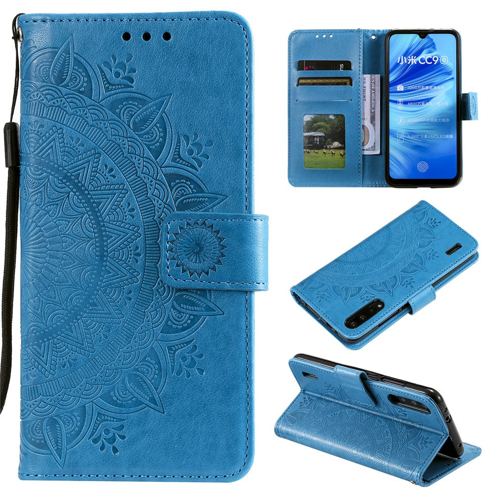 Imprint Flower Leather Wallet Case for Xiaomi Mi CC9e / Mi A3