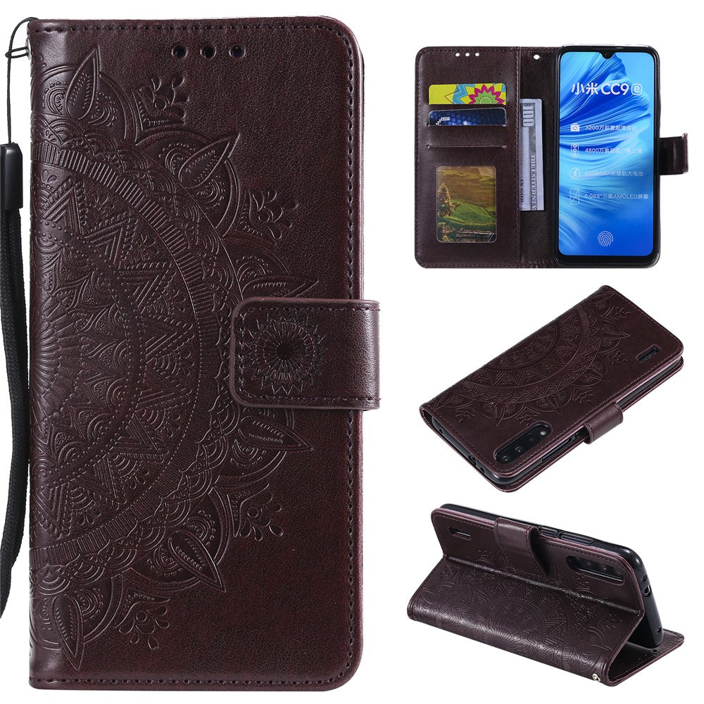 Imprint Flower Leather Wallet Case for Xiaomi Mi CC9e / Mi A3