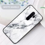 Marble Texture Tempered Glass + PC + TPU Hybrid Case for Xiaomi Redmi Note 8 Pro