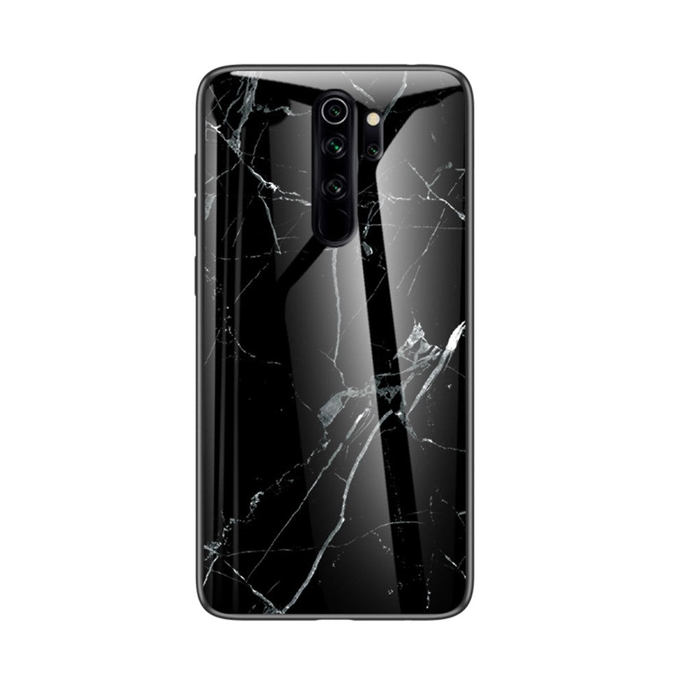Marble Texture Tempered Glass + PC + TPU Hybrid Case for Xiaomi Redmi Note 8 Pro