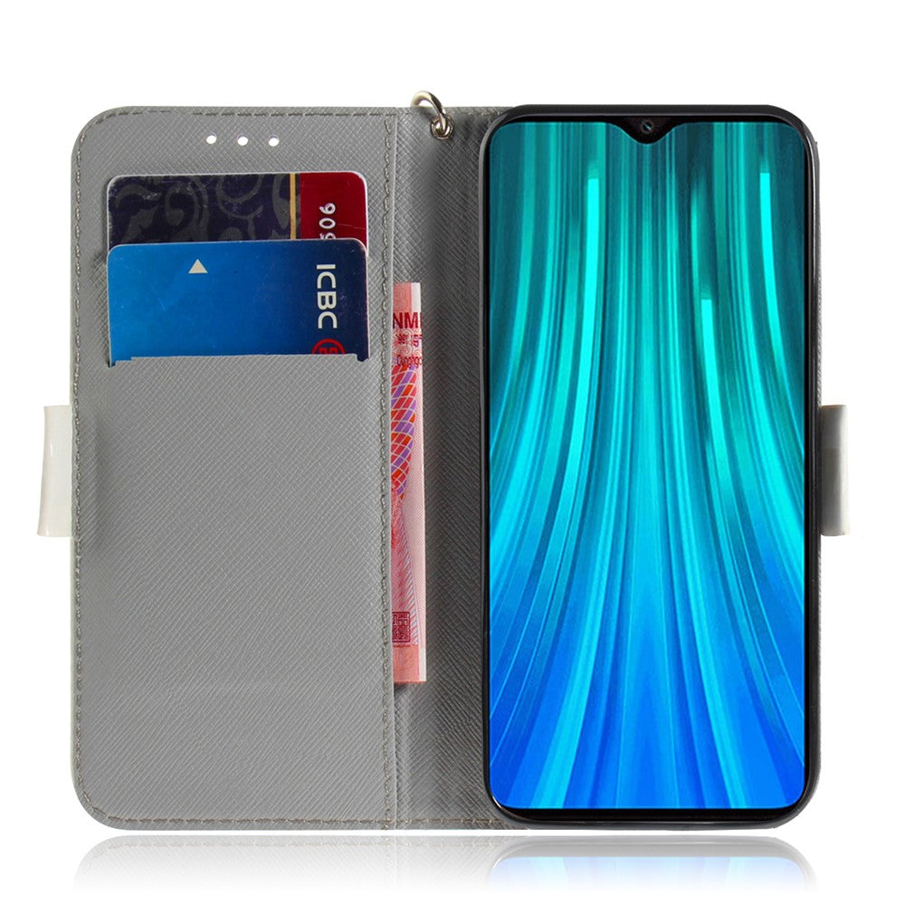Pattern Printing Leather Wallet Protective Case with Strap for Xiaomi Redmi Note 8 Pro