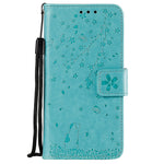 Imprint Sakura Cat Leather Stand Case with Card Slots for Xiaomi Mi CC9e / Mi A3