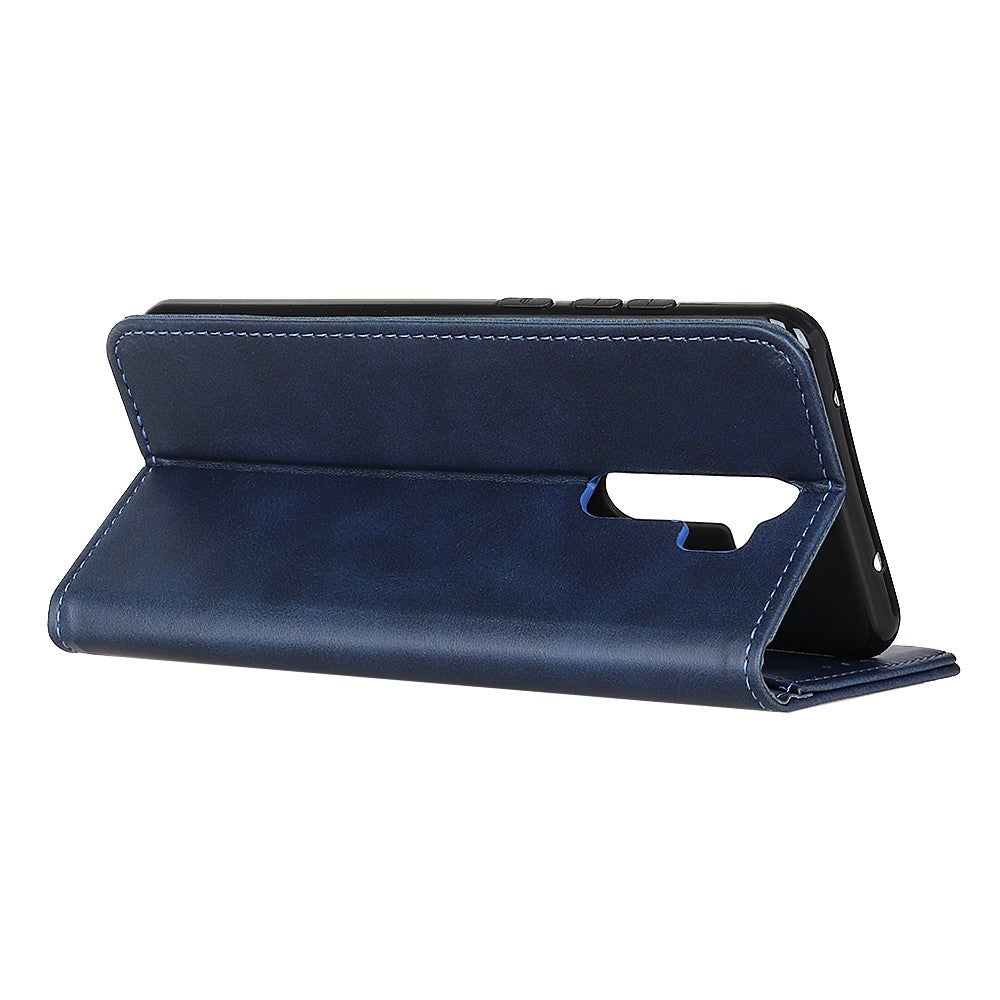 Auto-absorbed Split Leather Wallet Casing Cover for Xiaomi Redmi Note 8 Pro