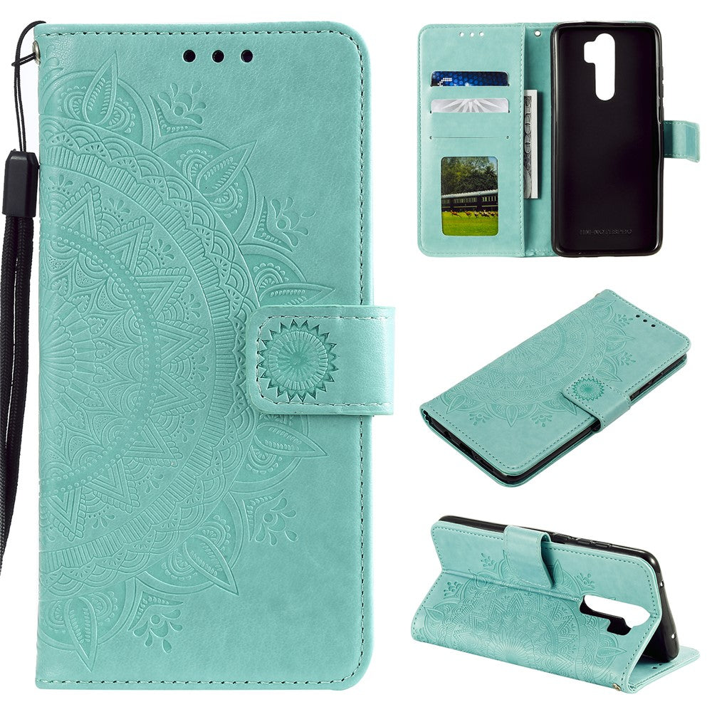 Imprint Flower Leather Wallet Phone Casing for Xiaomi Redmi Note 8 Pro