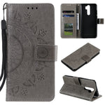 Imprint Flower Leather Wallet Phone Casing for Xiaomi Redmi Note 8 Pro