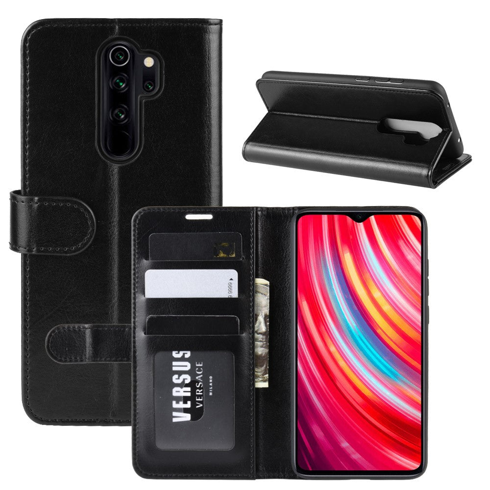 Crazy Horse Texture Leather Stand Wallet Phone Cover for Xiaomi Redmi Note 8 Pro