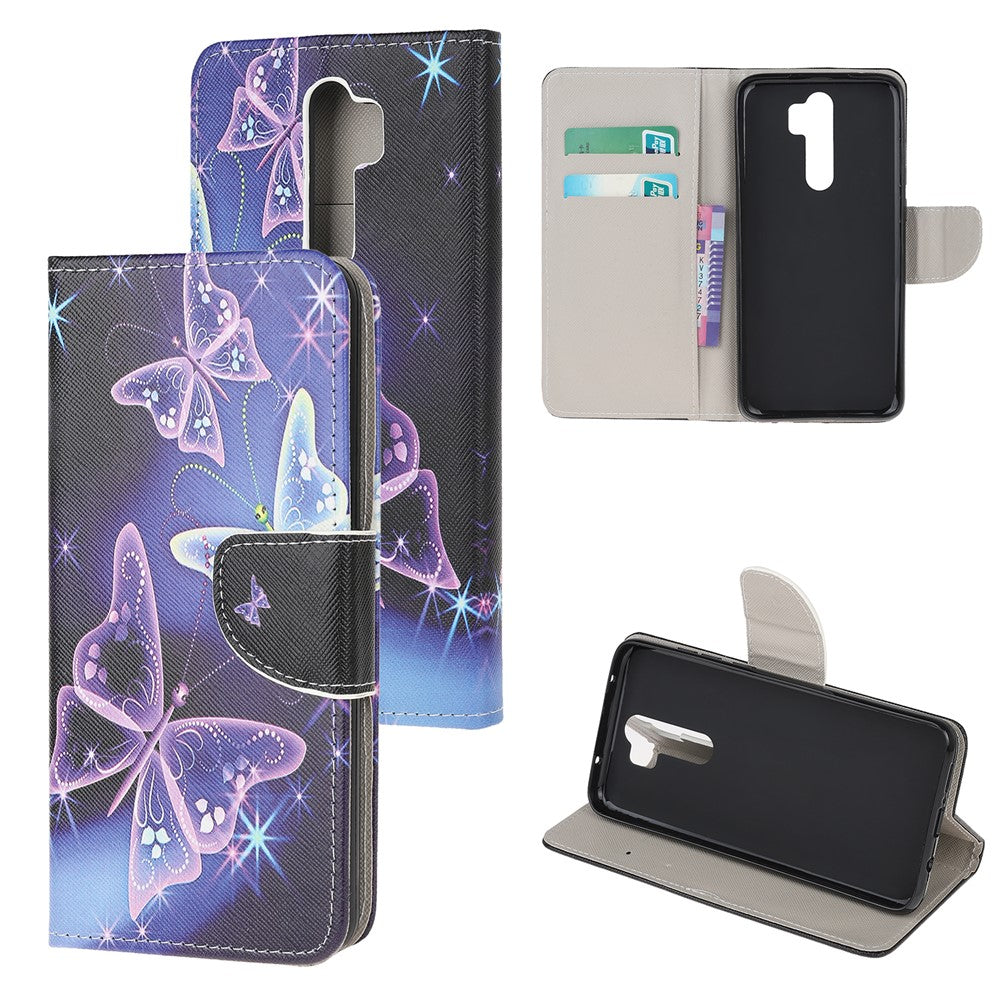 Pattern Printing Cross Texture Leather Wallet Case for Xiaomi Redmi Note 8 Pro