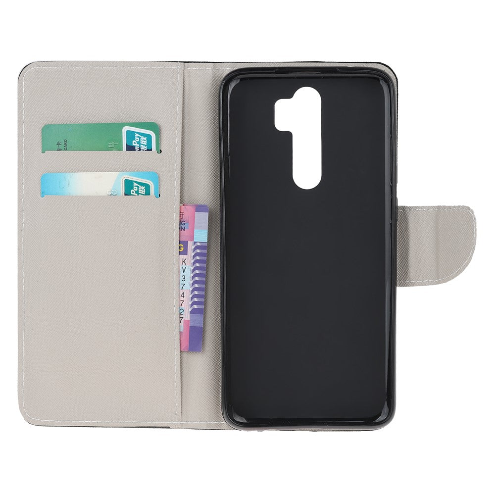 Pattern Printing Cross Texture Leather Wallet Case for Xiaomi Redmi Note 8 Pro