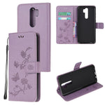 Imprint Butterfly Flower Leather Wallet Casing for Xiaomi Redmi Note 8 Pro