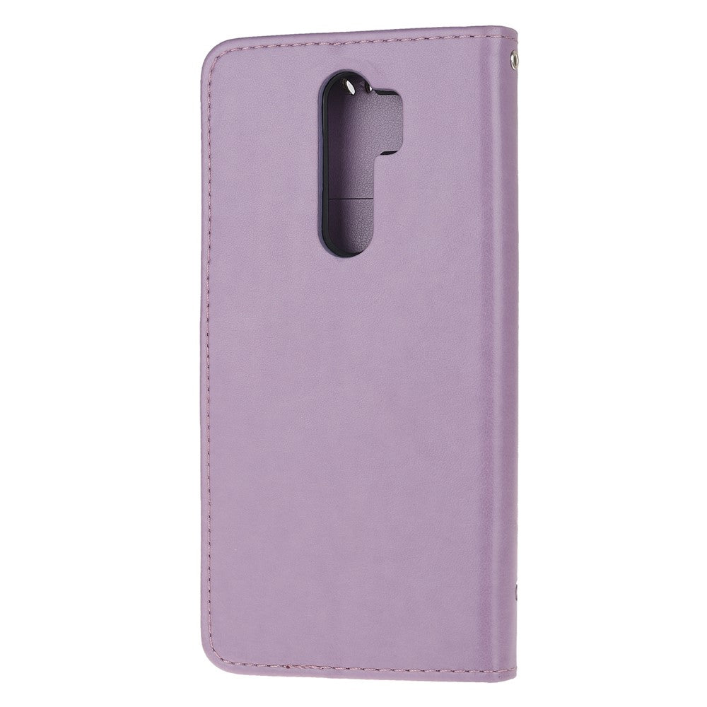 Imprint Butterfly Flower Leather Wallet Casing for Xiaomi Redmi Note 8 Pro