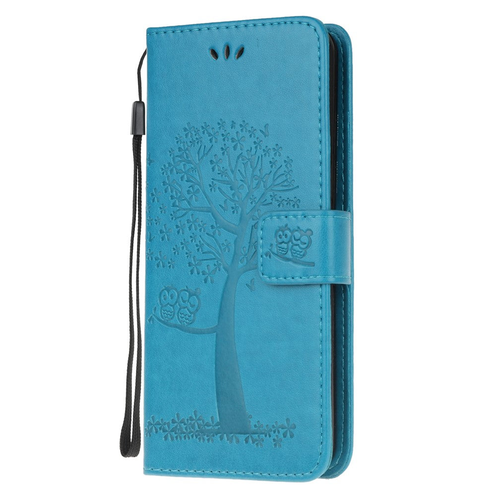 Imprint Tree Owl PU Leather Wallet Phone Cover with Stand for Xiaomi Redmi Note 8