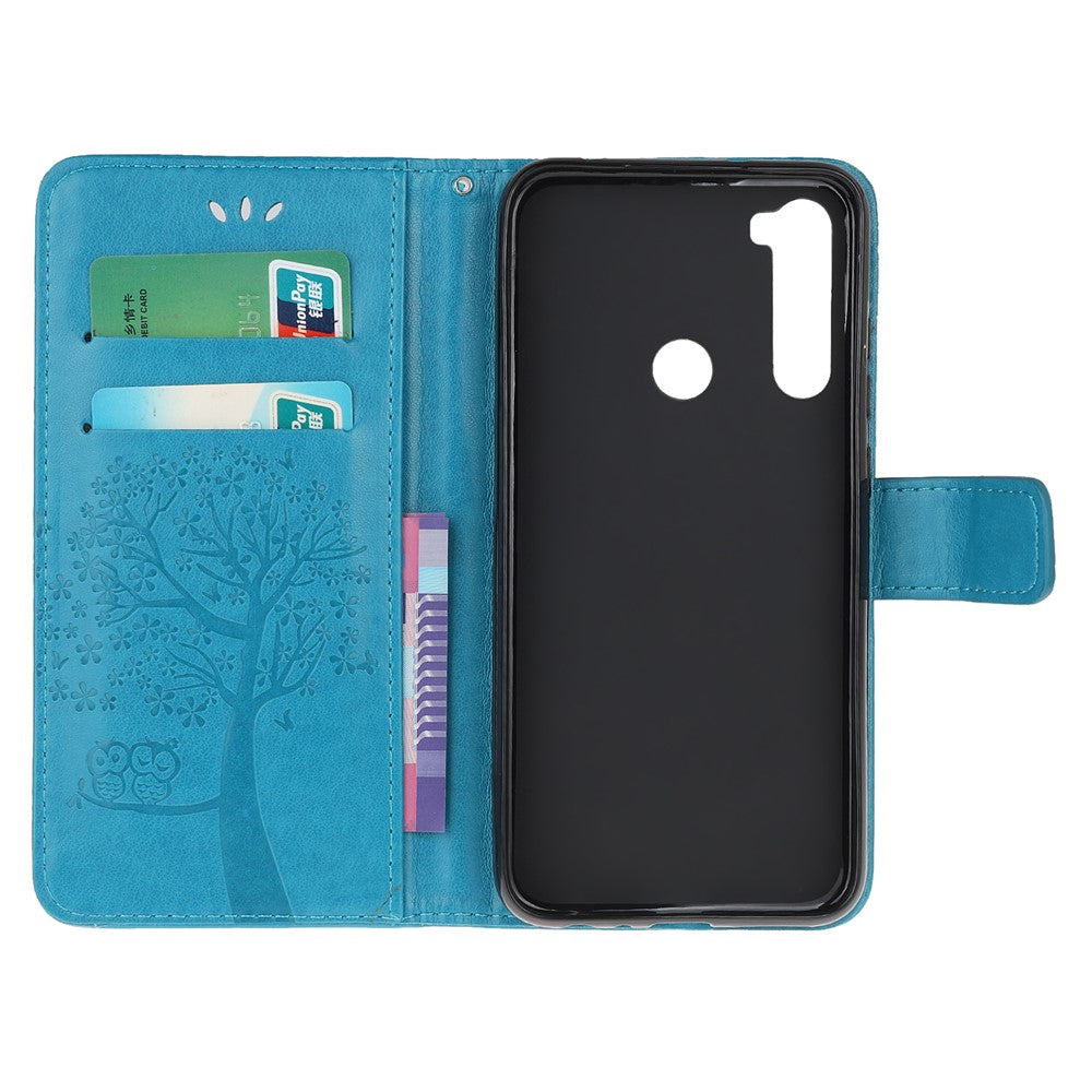 Imprint Tree Owl PU Leather Wallet Phone Cover with Stand for Xiaomi Redmi Note 8