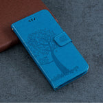 Imprint Tree Owl PU Leather Wallet Phone Cover with Stand for Xiaomi Redmi Note 8