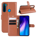 Litchi Skin Leather Wallet Stand Phone Case for Xiaomi Redmi Note 8 (2019 / 2021)